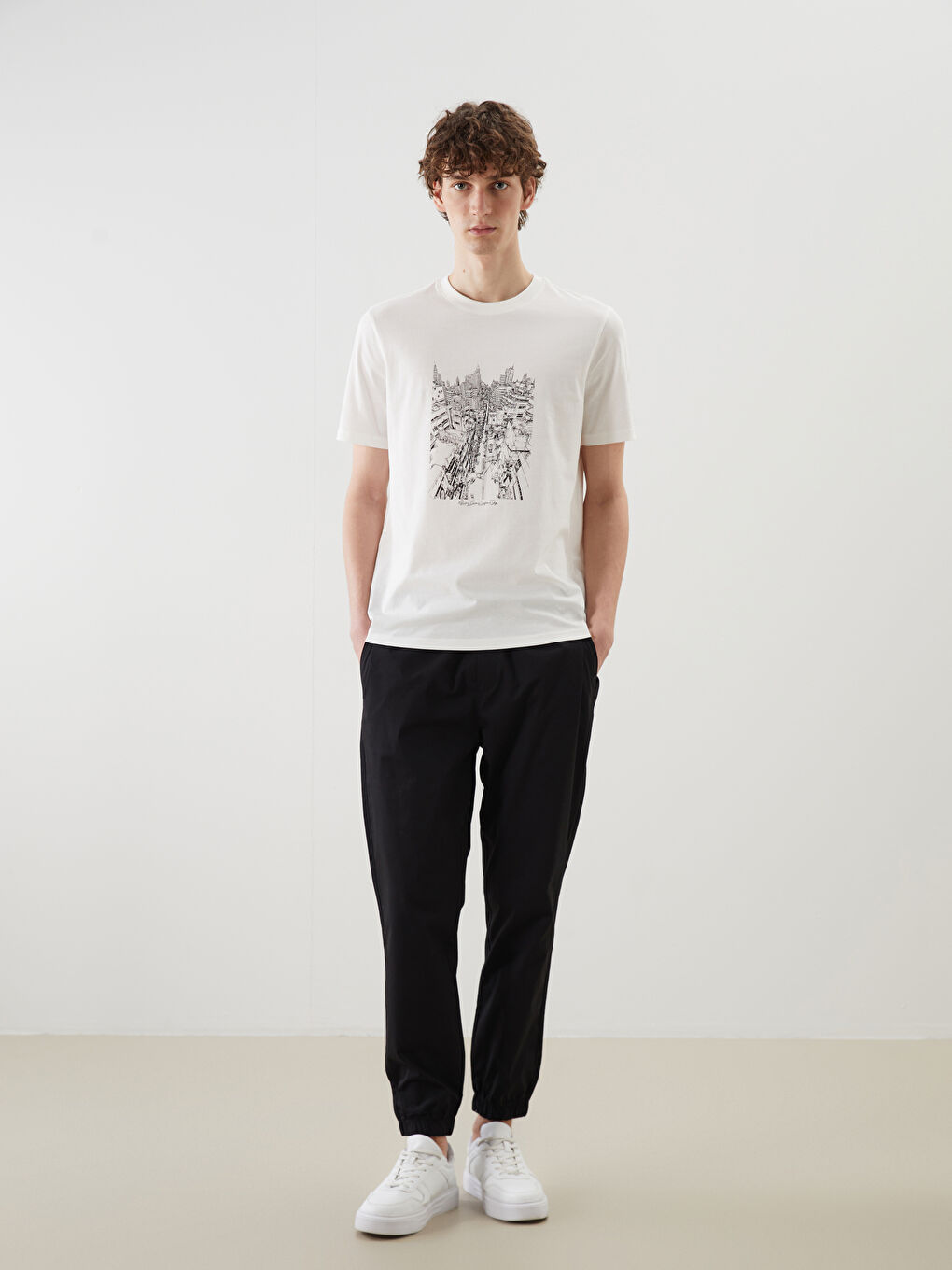 Футболка мужская джерси с принтом с круглым вырезом-1