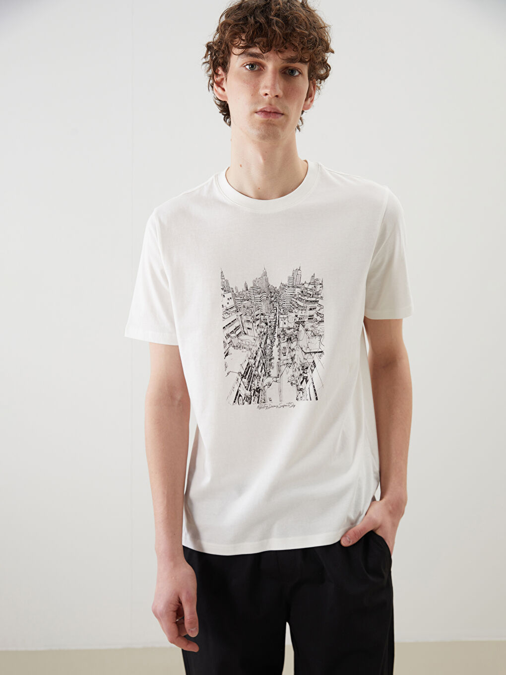 Футболка мужская джерси с принтом с круглым вырезом-3