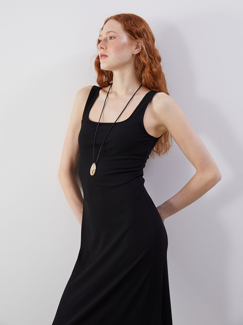 LCW Vision Woman BLACK Dress -S5KM98Z8-CVL