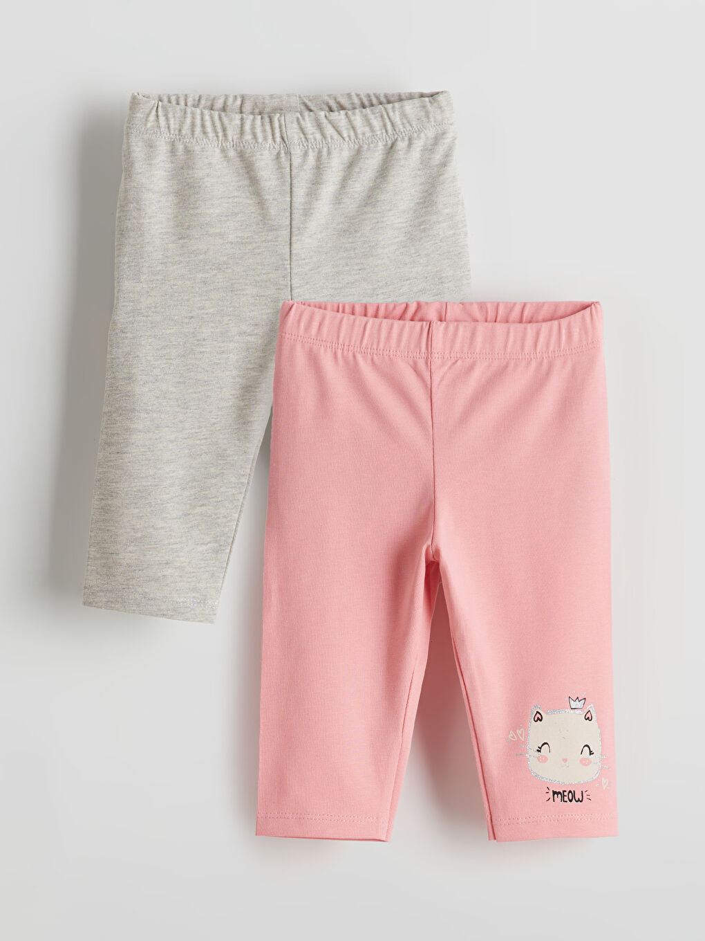 Crew Neck Printed Girls' Leggings 2 Pack -S5KN39Z1-FLX
