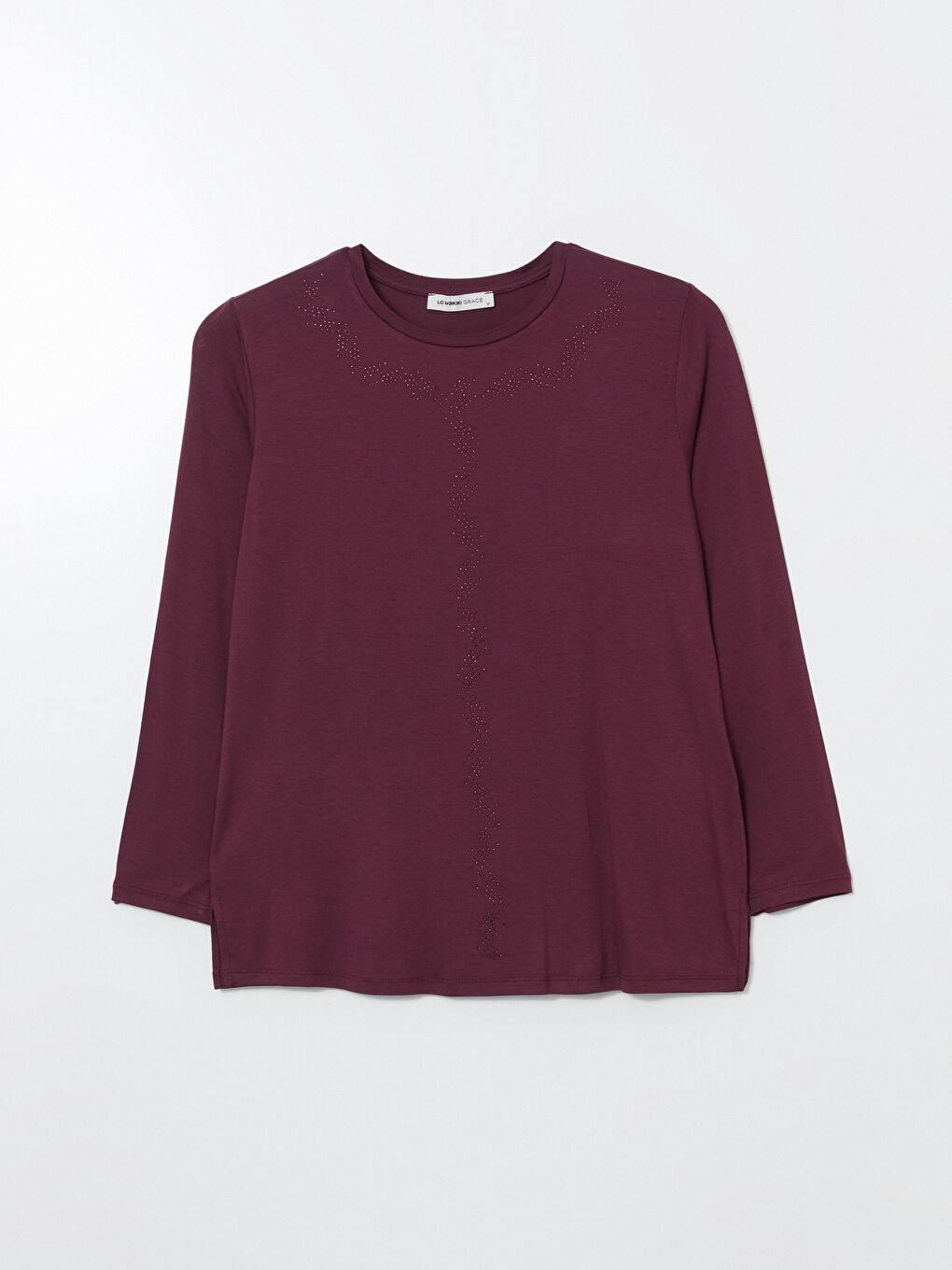 Crew Neck Stone Printed Women's Blouse -S5KN42Z8-HNN