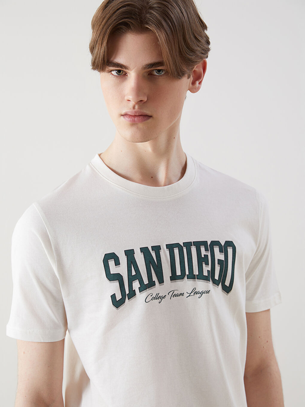 T-shirt en Jersey Imprimé San Diego Col Rond pour Hommes