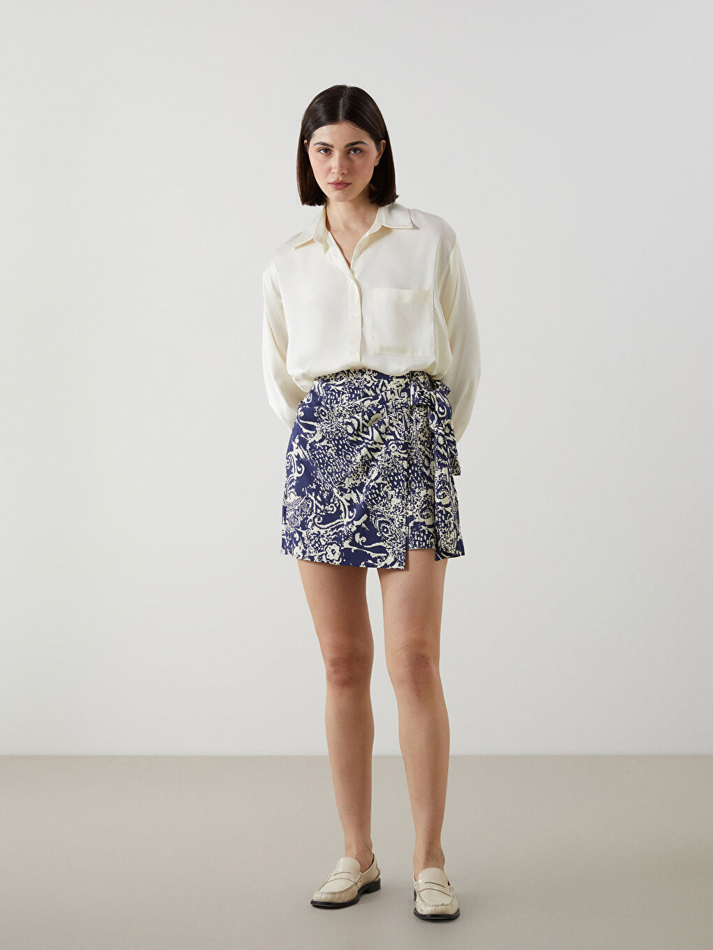 Oversize Satin Women's Shirt -S5KN97Z8-FEQ