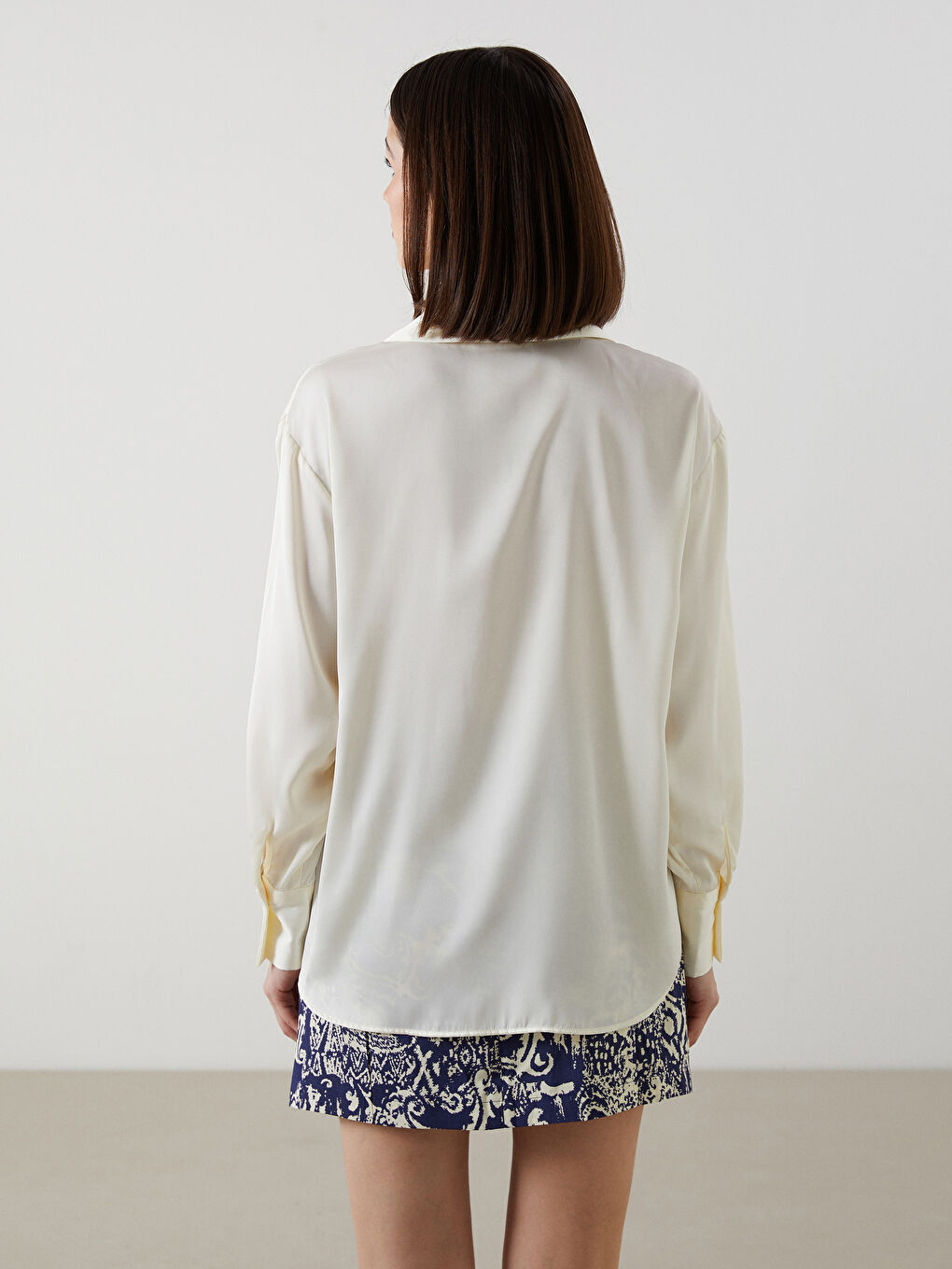 Oversize Satin Women's Shirt -S5KN97Z8-FEQ