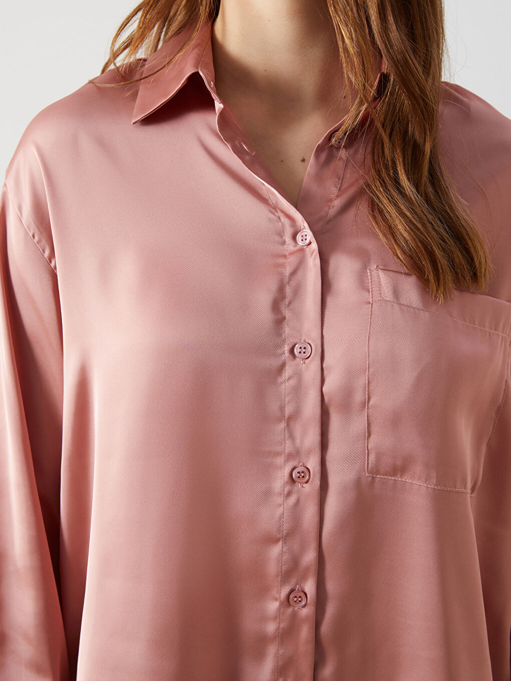 Oversize Satin Women's Shirt -S5KN97Z8-GUK