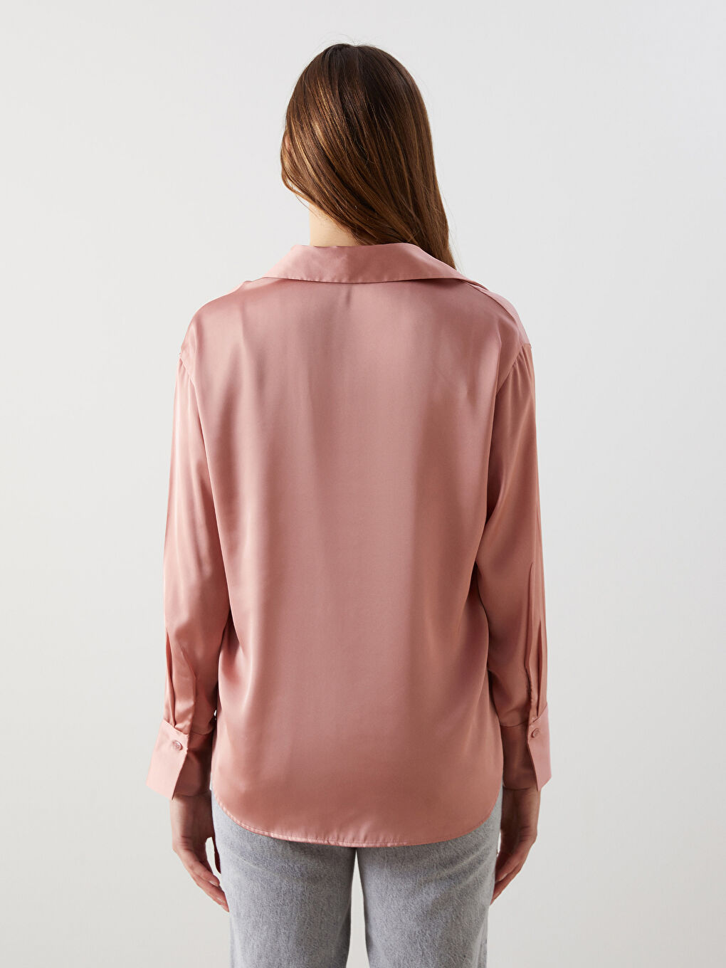 Oversize Satin Women's Shirt -S5KN97Z8-GUK