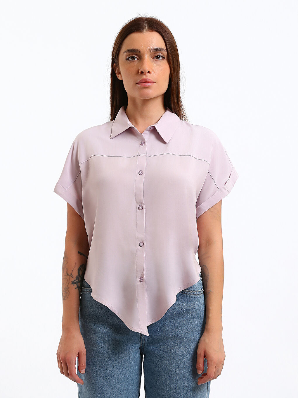 Regular Fit Women's Tie-Front Shirt