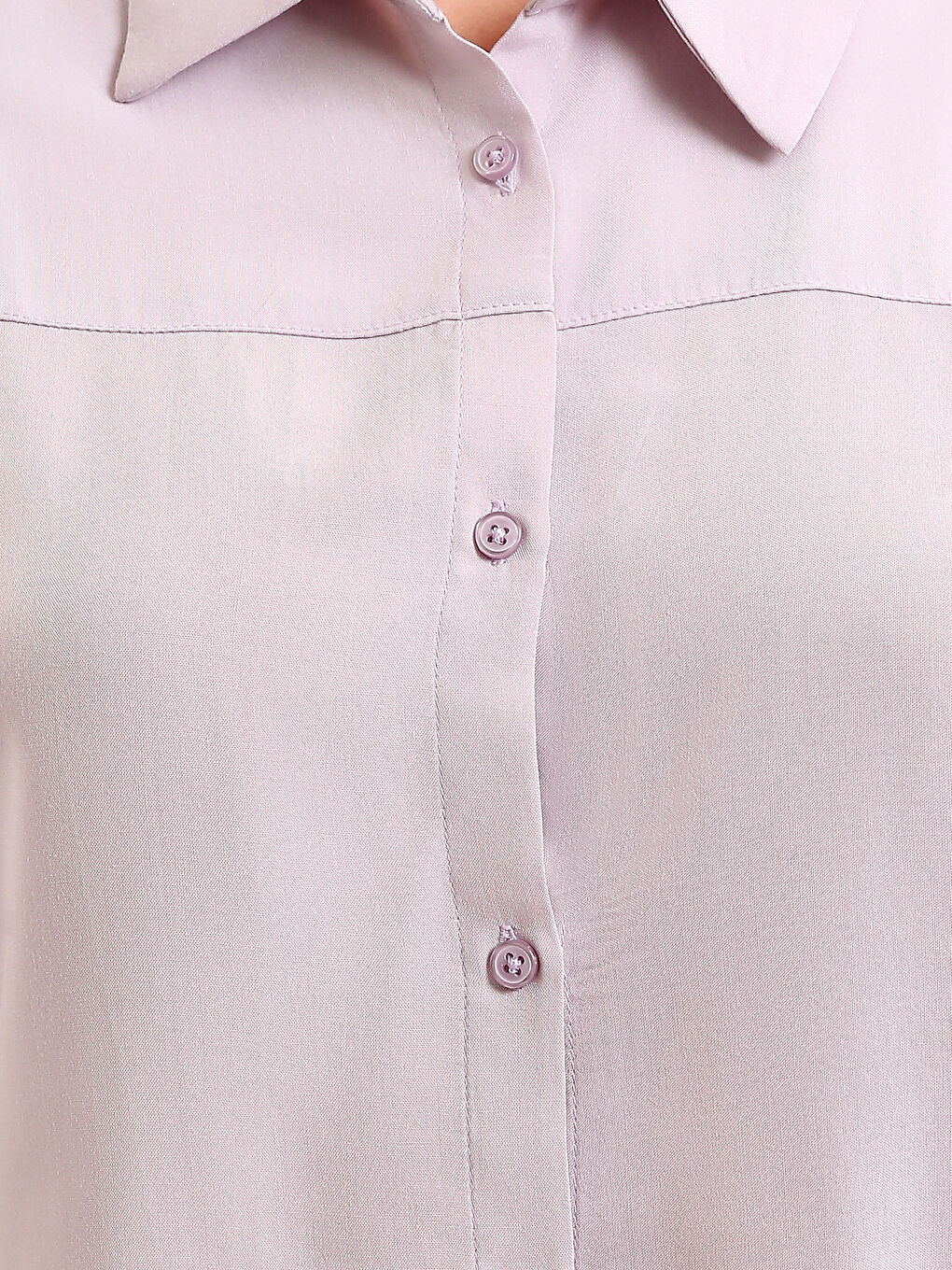 Regular Fit Women's Tie-Front Shirt-2