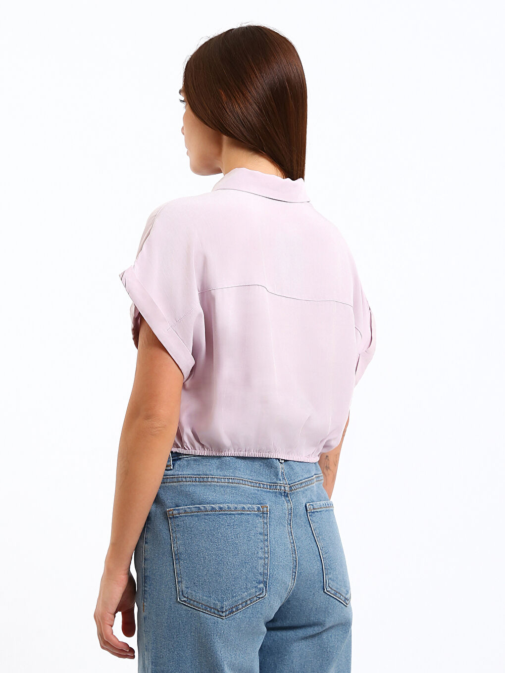 Regular Fit Women's Tie-Front Shirt-4