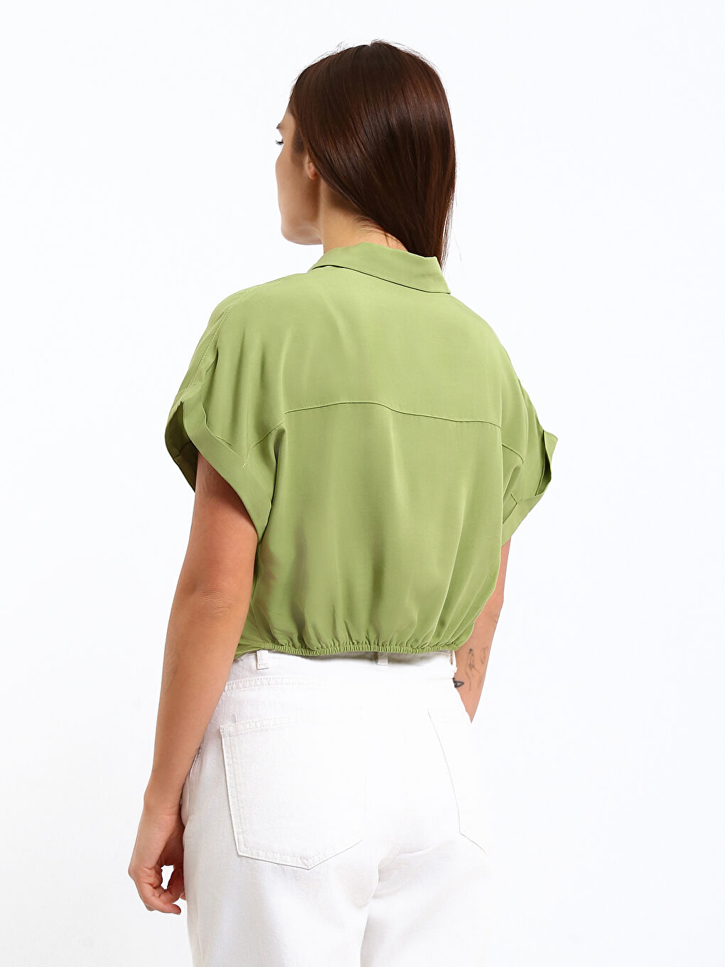 Regular Fit Women's Tie-Front Shirt-4