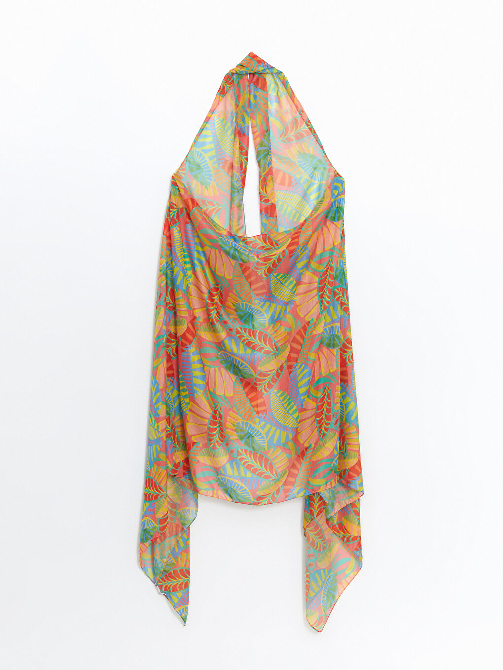 Mercan Desenli Kadın Plaj Elbisesi-8