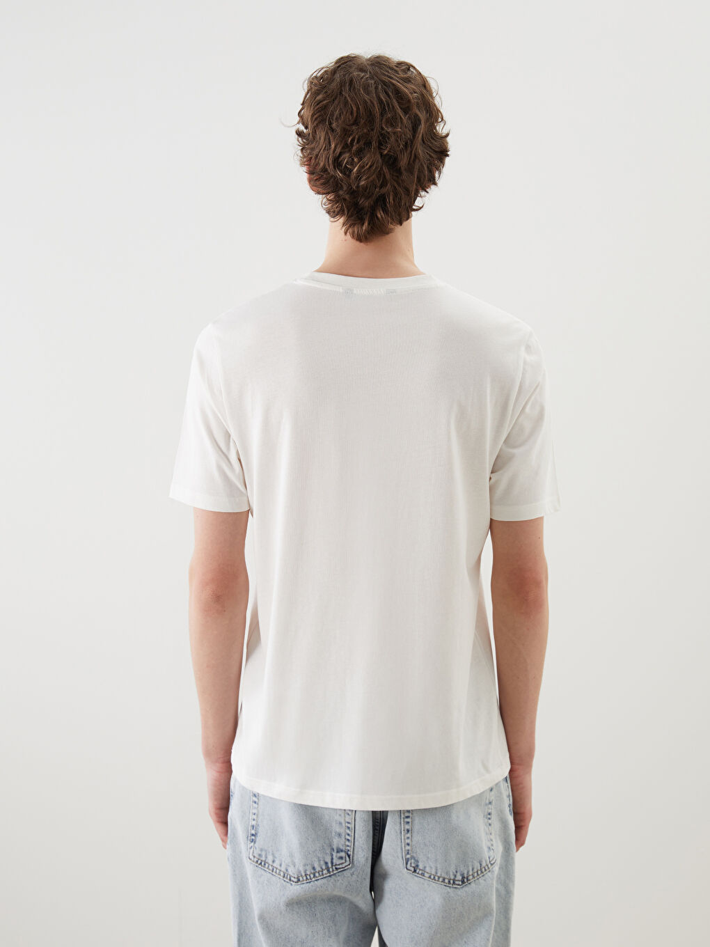 Футболка мужская джерси с принтом с круглым вырезом-3