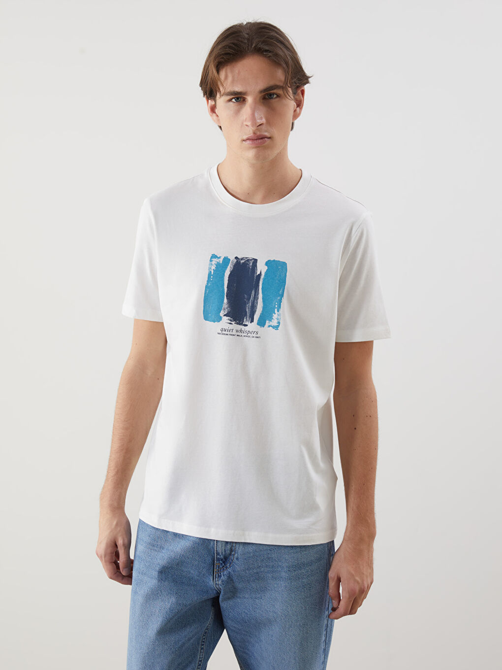 XSIDE Crew Neck Venice CA Printed Jersey Men's T-Shirt -S5KO12Z8-R9J