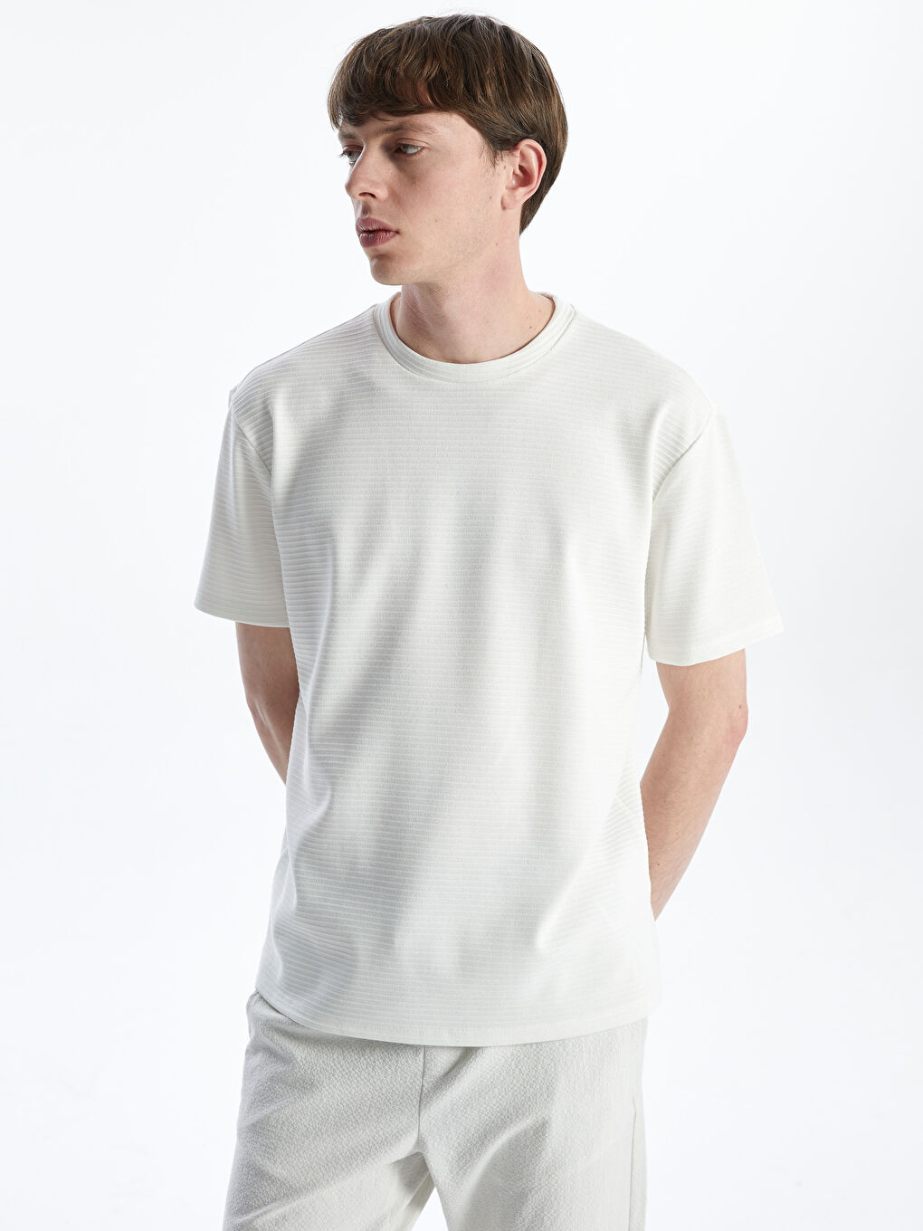 Crew Neck Short Sleeve Men's T-shirt -S5KO15Z8-R9J