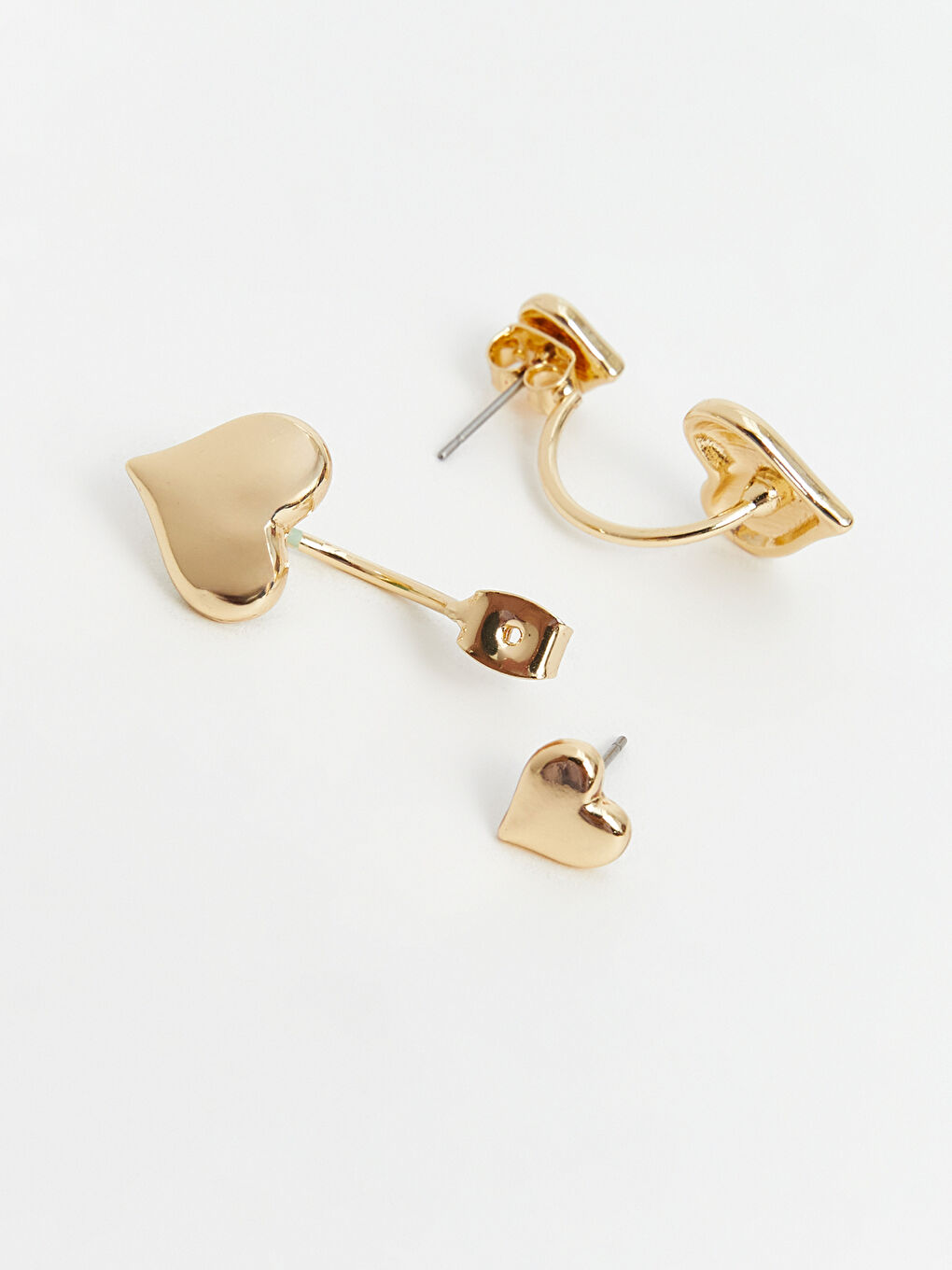 Sarı Kalp Desenli Kadın Küpe-1