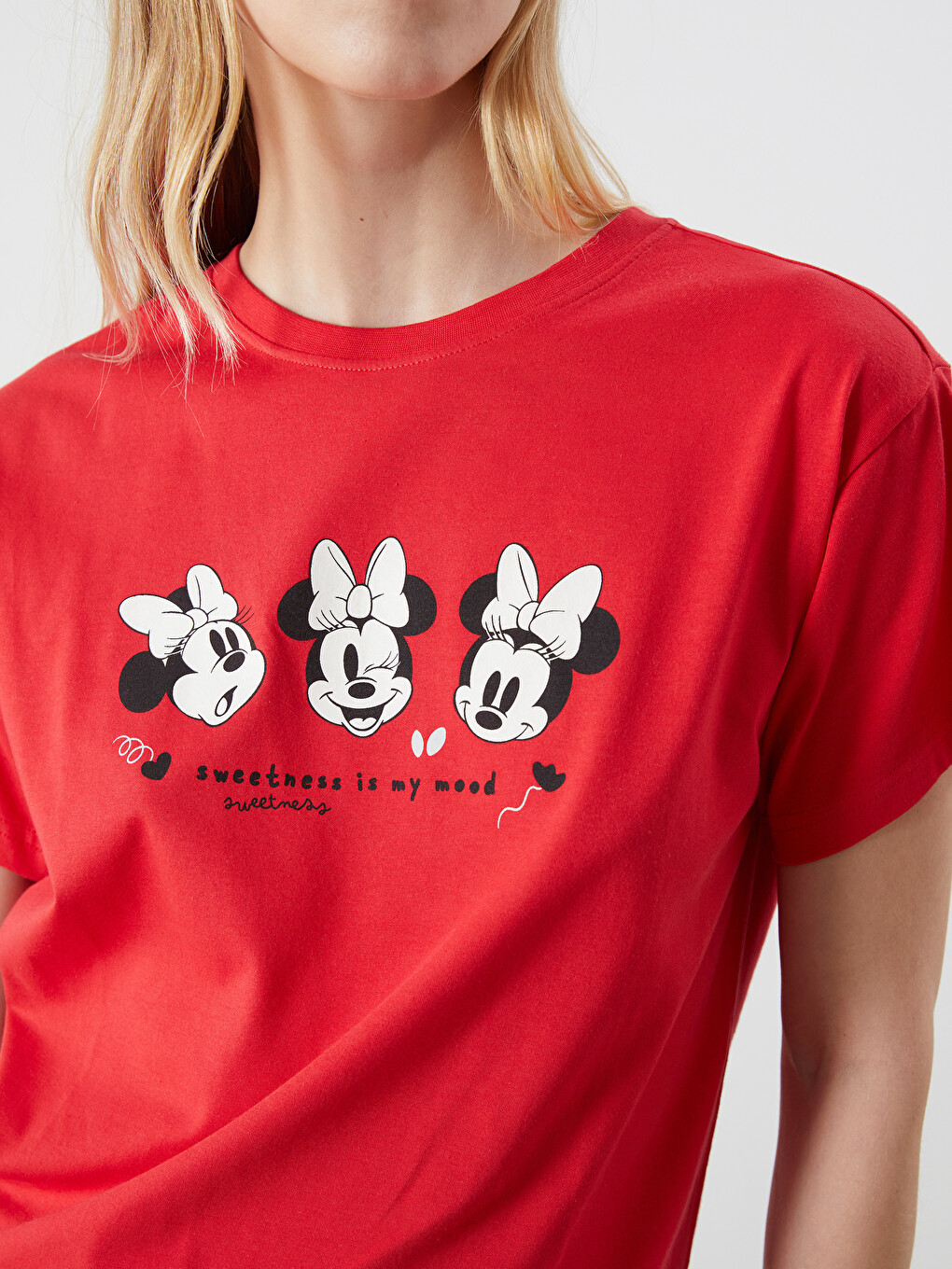 T-shirt À Col Rond Imprimé Minnie Mouse Pour Femmes-2