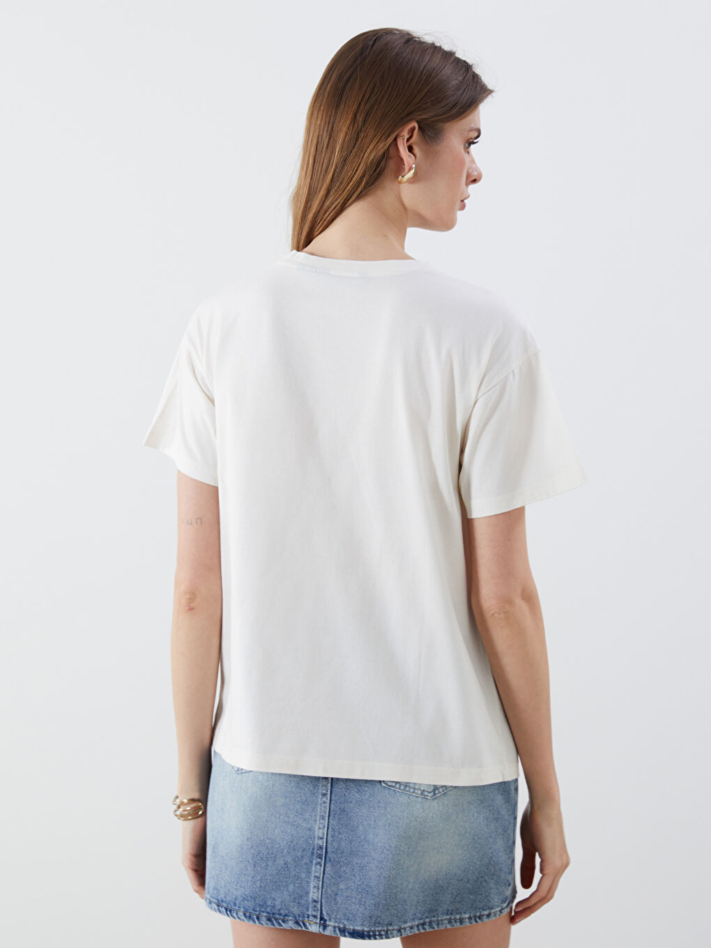 Crew Neck Minnie Mouse Printed Women's T-Shirt-3