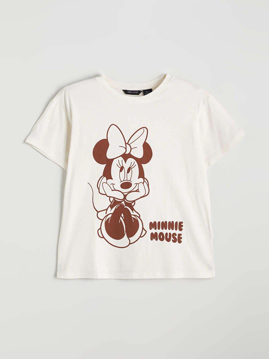 Crew Neck Minnie Mouse Printed Women's T-Shirt-4