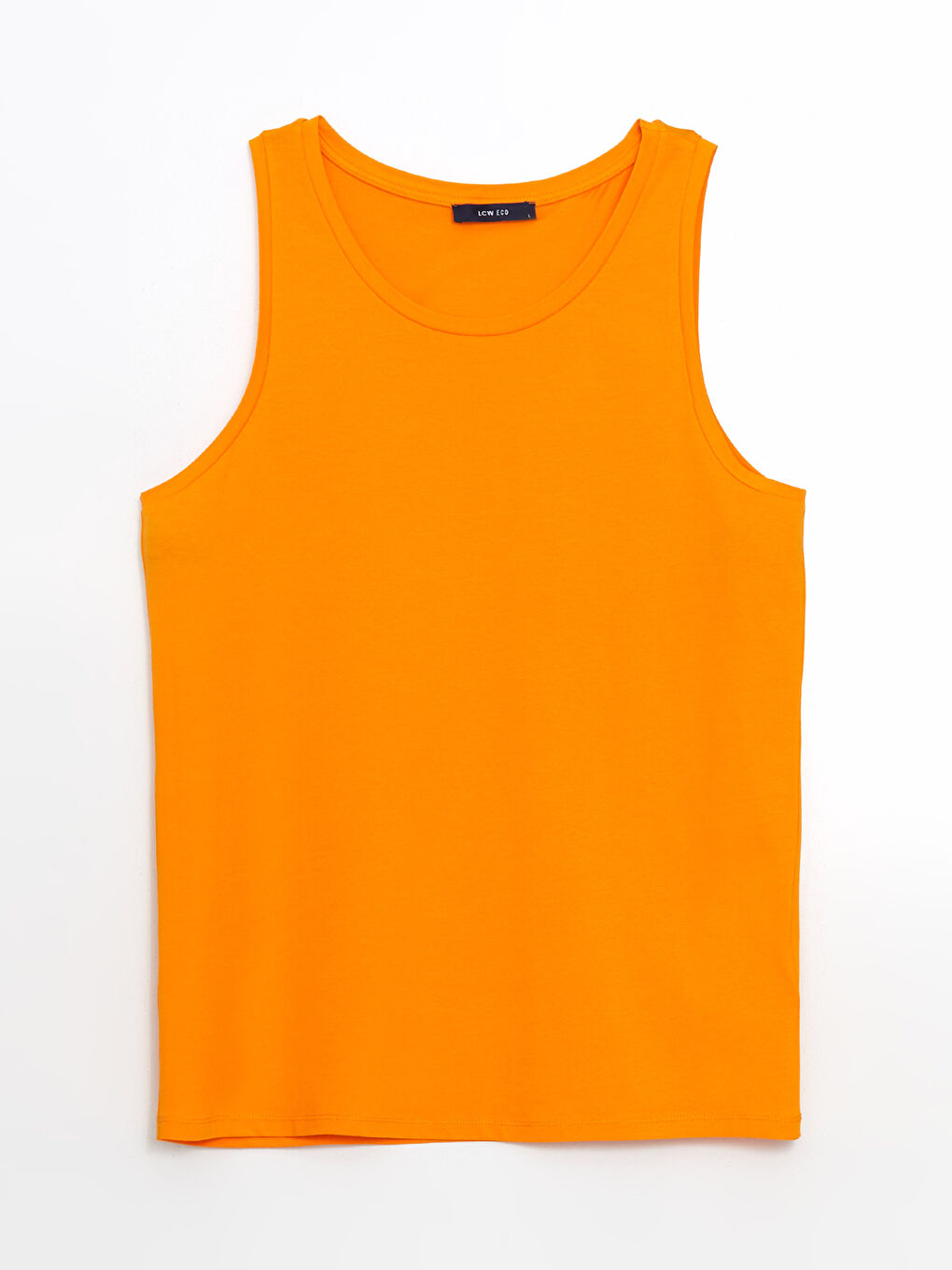 Turuncu Bisiklet Yaka Erkek Kolsuz Tişört-4