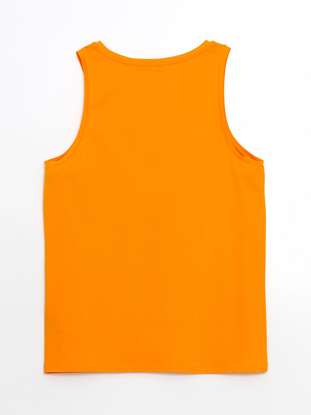 Turuncu Bisiklet Yaka Erkek Kolsuz Tişört-5