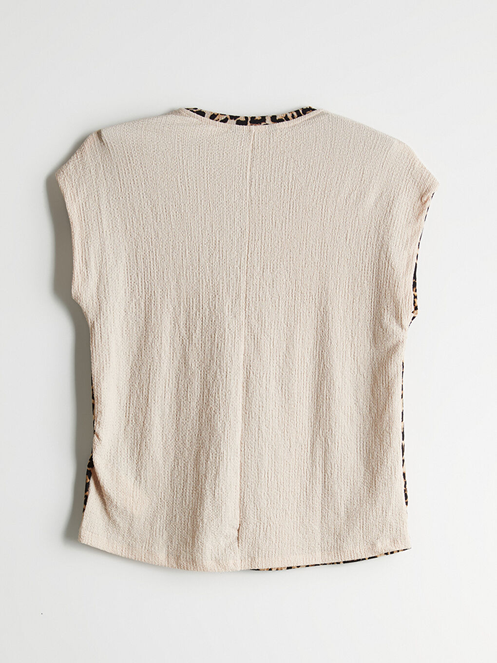 Crew Neck Leopard Print Women's T-Shirt -S5KP11Z8-LQY
