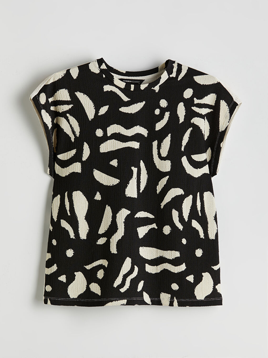 Crew Neck Patterned Women's T-Shirt -S5KP11Z8-LRA