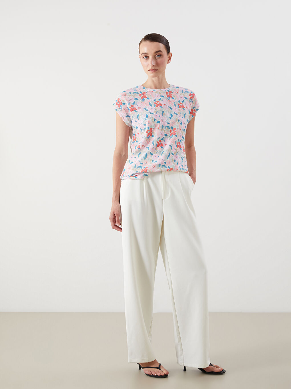 Crew Neck Printed Women's T-Shirt-1