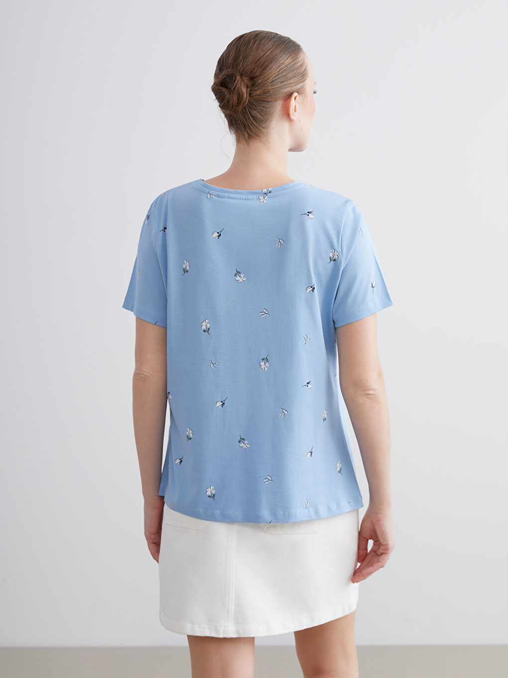 Crew Neck Printed Women's T-Shirt-3