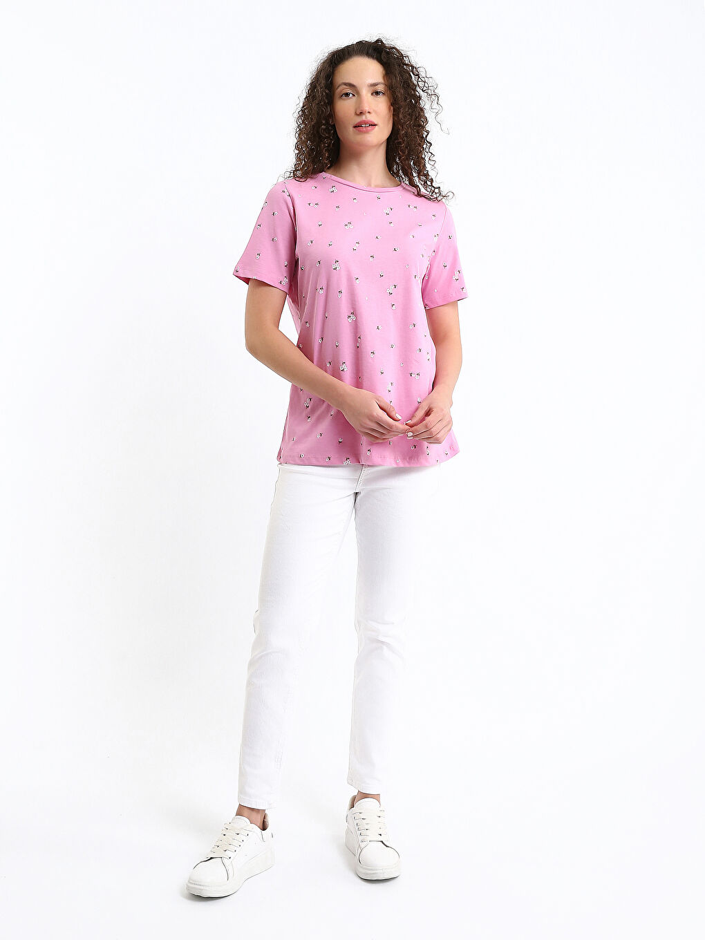 Crew Neck Printed Women's T-Shirt-1