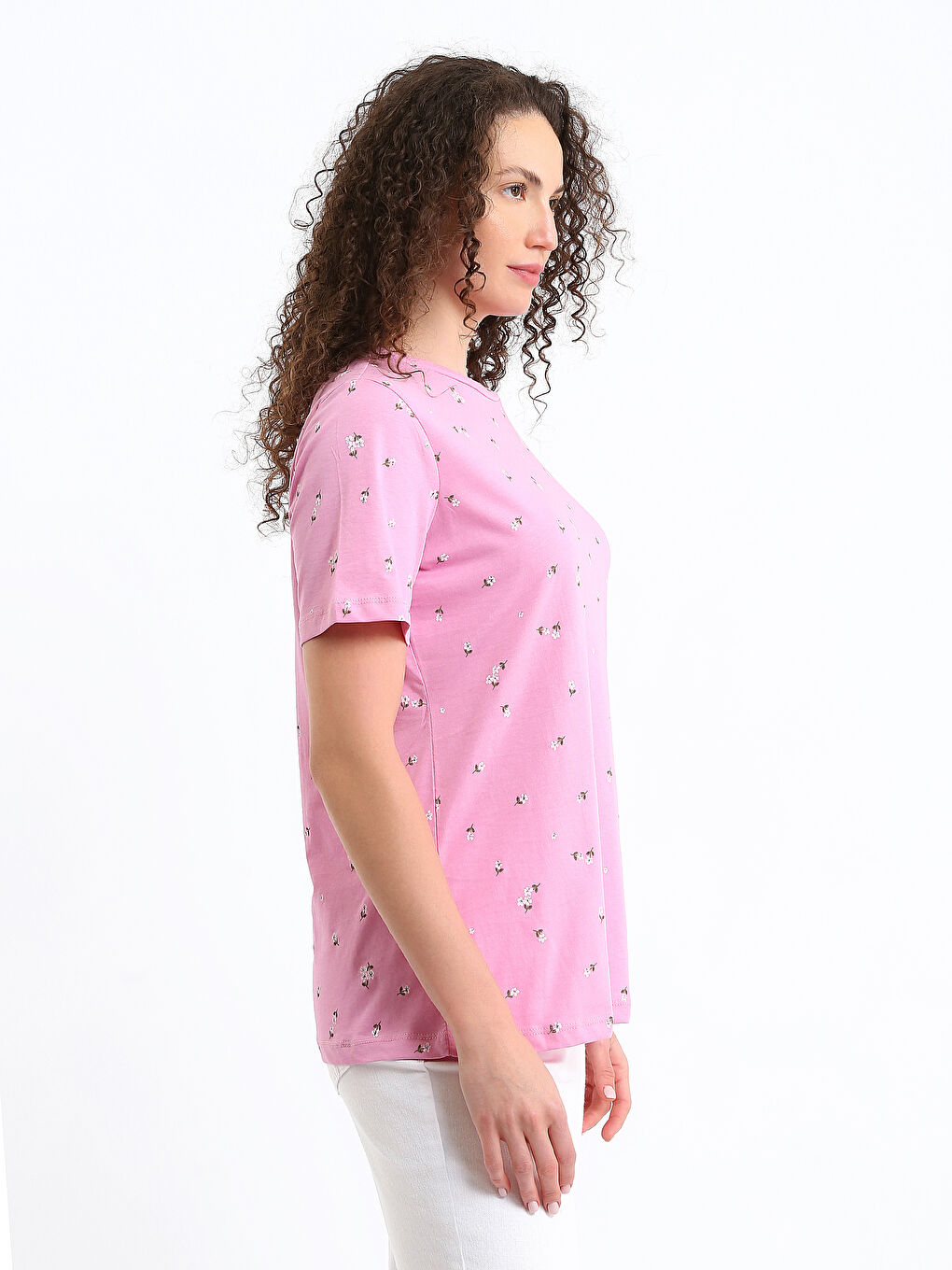 Crew Neck Printed Women's T-Shirt-3