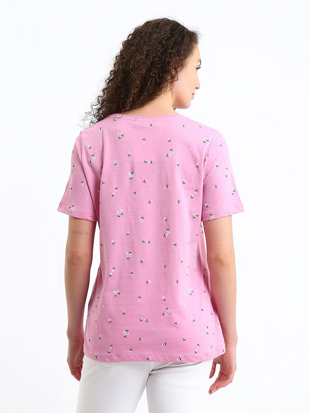 Crew Neck Printed Women's T-Shirt-4