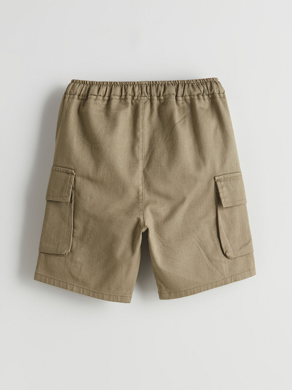 Haki Beli Lastikli Gabardin Erkek Çocuk Şort-3