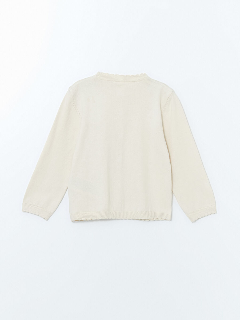 LCW Kids Crew Neck Girls Knitted Cardigan -W54158Z1-FDW