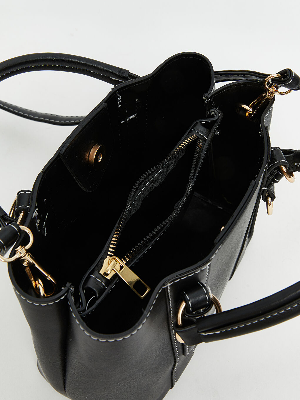 Bordo Askılı Deri Görünümlü Kadın Omuz Çantası-2