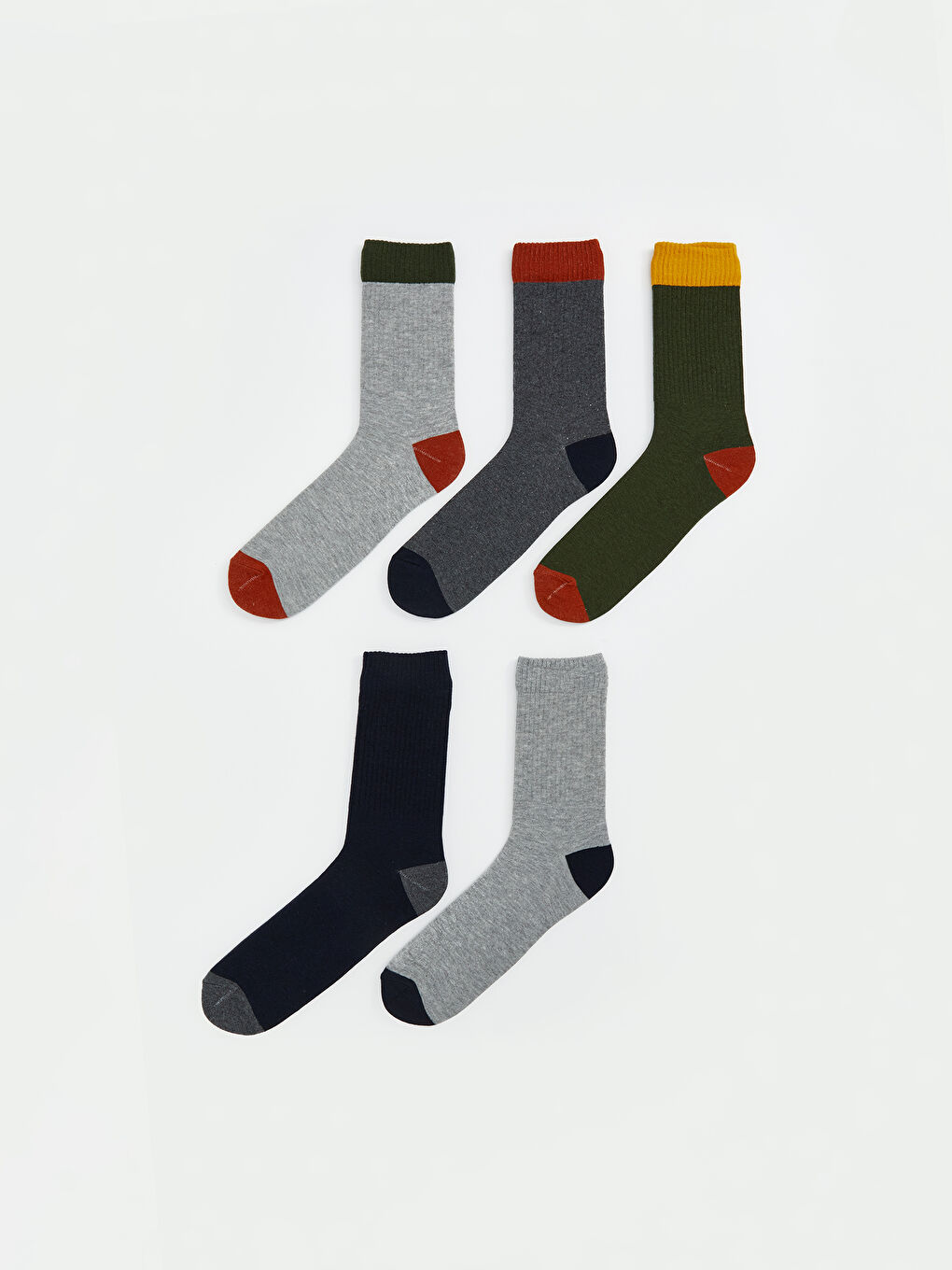 LCW ACCESSORIES Color Block Men's Ankle Socks 5 Pack -W54194Z8-K00