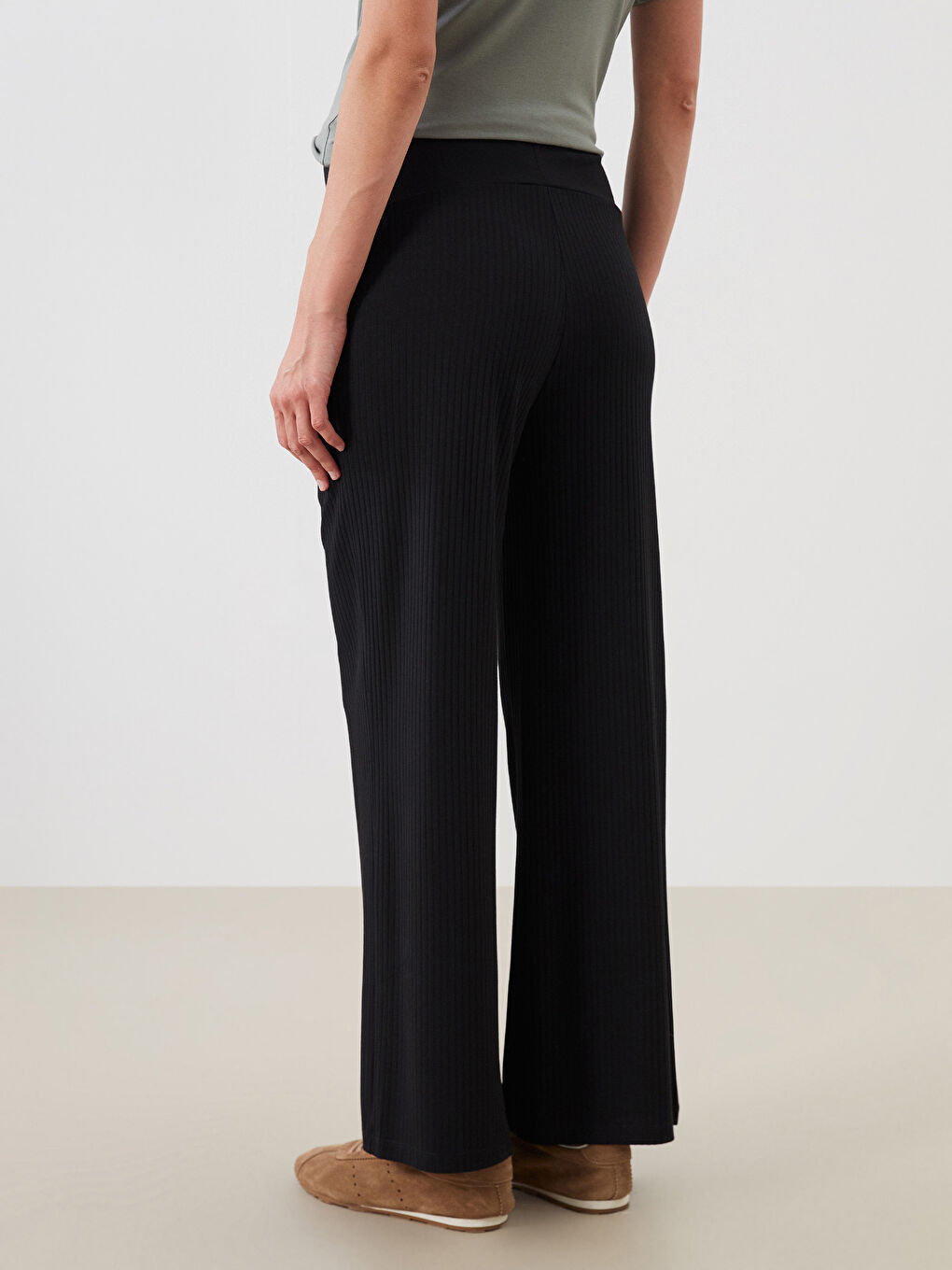 LCWAIKIKI Maternity Belly Panel Textured Maternity Trousers -S5KQ37Z8-CVL