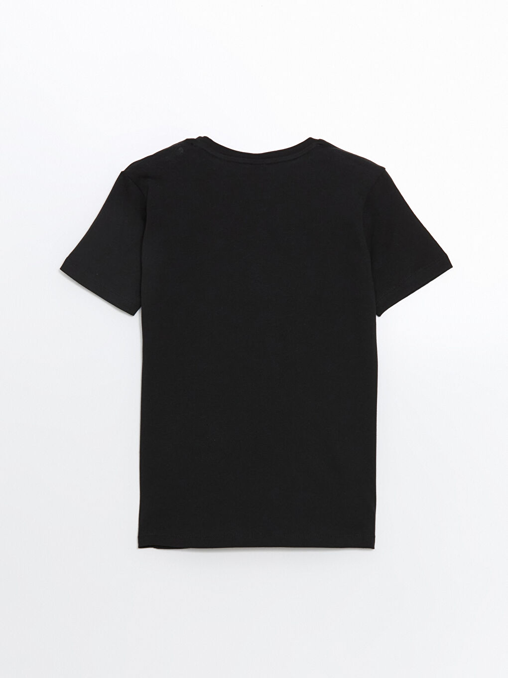 Siyah Bisiklet Yaka Baskılı Erkek Çocuk Tişört-1