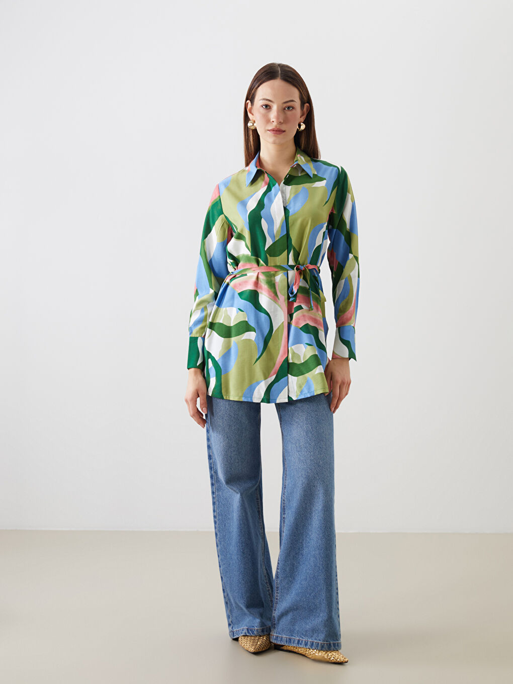 قميص تونيك منقوش للسيدات-1