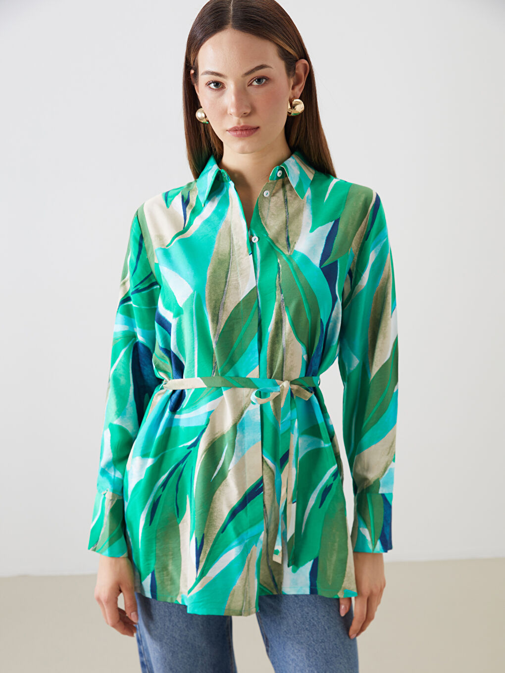 Patterned Women's Shirt Tunic