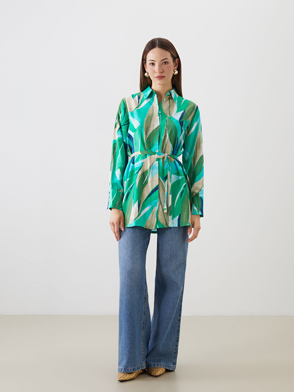 Patterned Women's Shirt Tunic-1