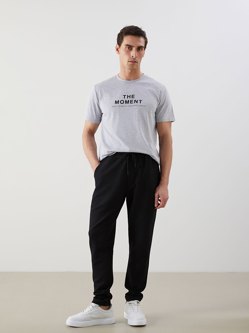 Siyah Standart Kalıp Erkek Eşofman Altı