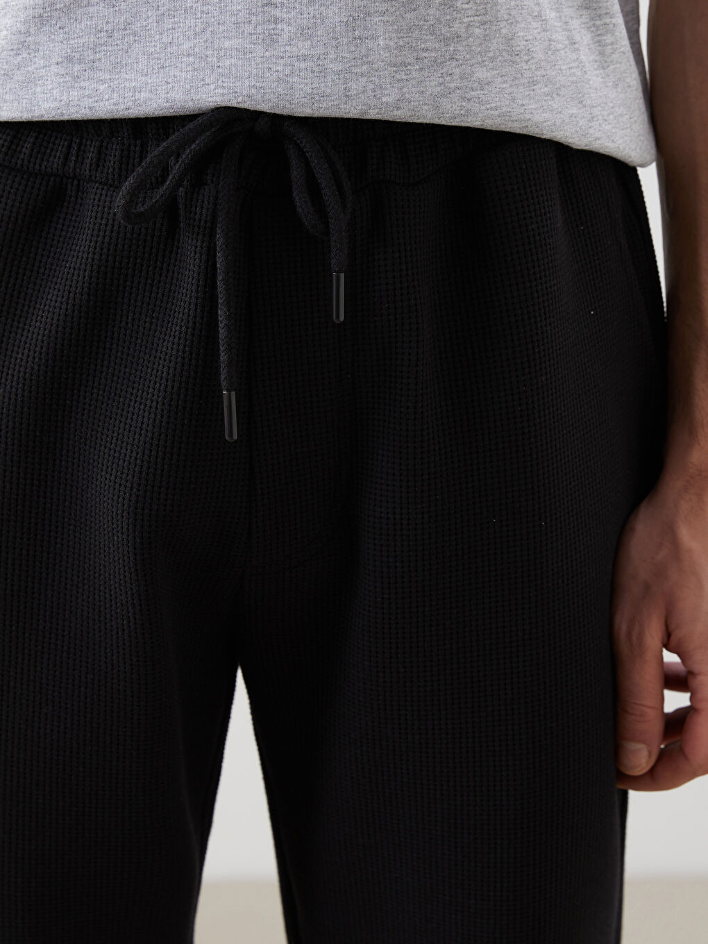 Siyah Standart Kalıp Erkek Eşofman Altı-2