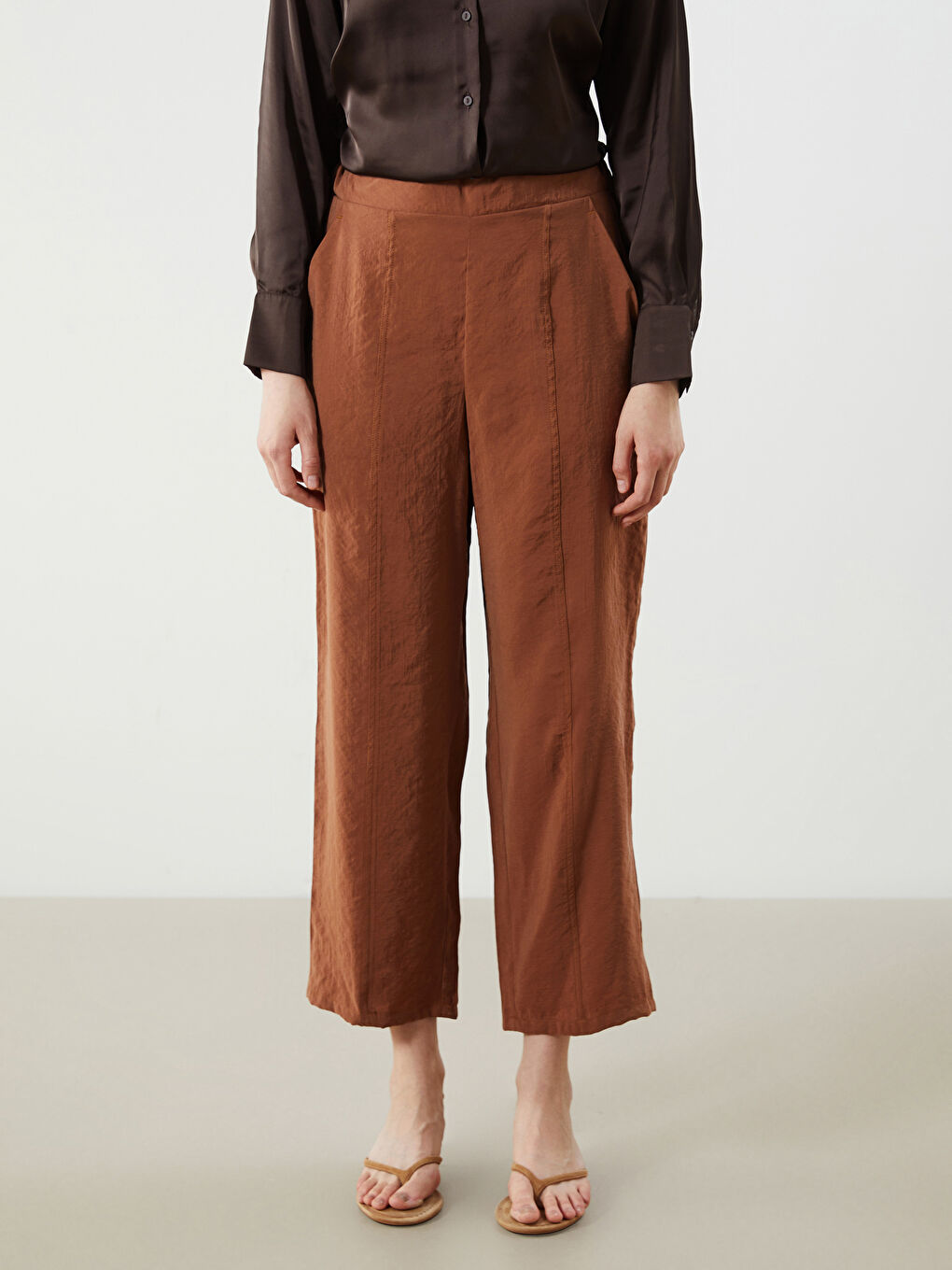 Elasticated Waist Modal Blend Women's Trousers -S5KQ90Z8-ME5