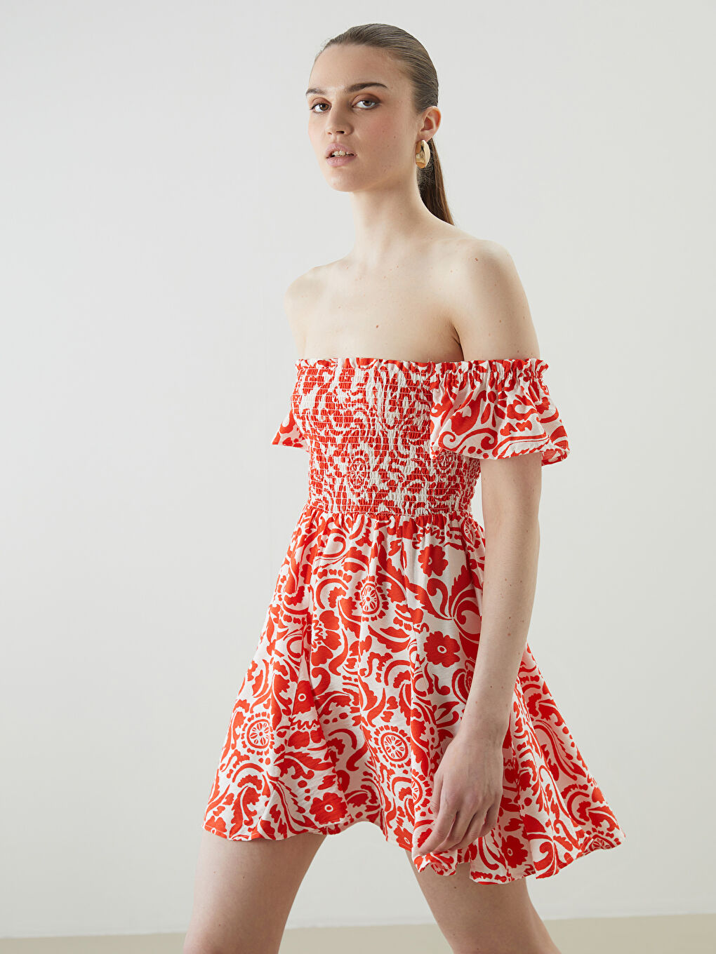 Slash Neck Women's Dress -S5KQ91Z8-LTQ