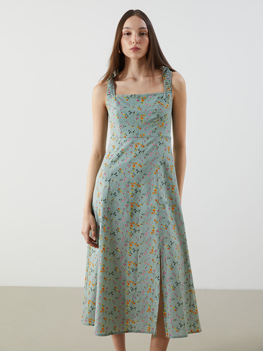 LCW Vision Woman GREEN Dress -S5KQ92Z8-LRR