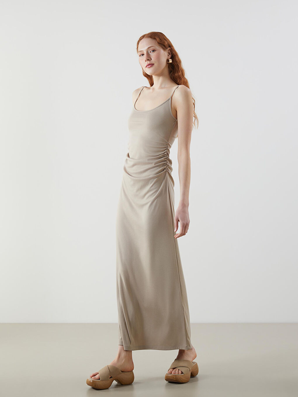 LCW Vision Woman BEIGE Dress -S5KQ93Z8-KVB