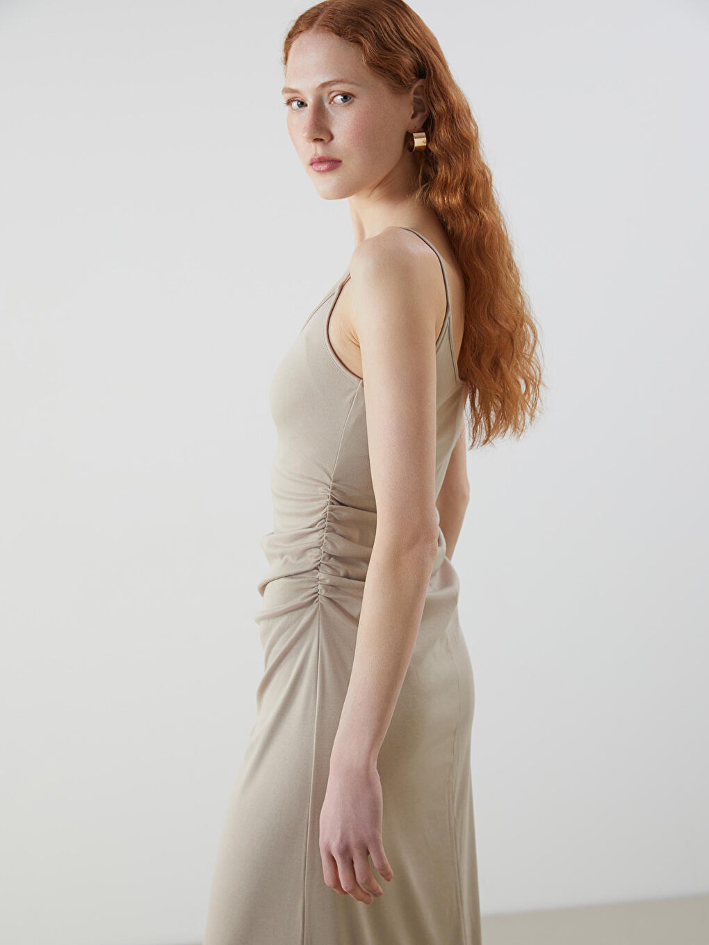 LCW Vision Woman BEIGE Dress -S5KQ93Z8-KVB