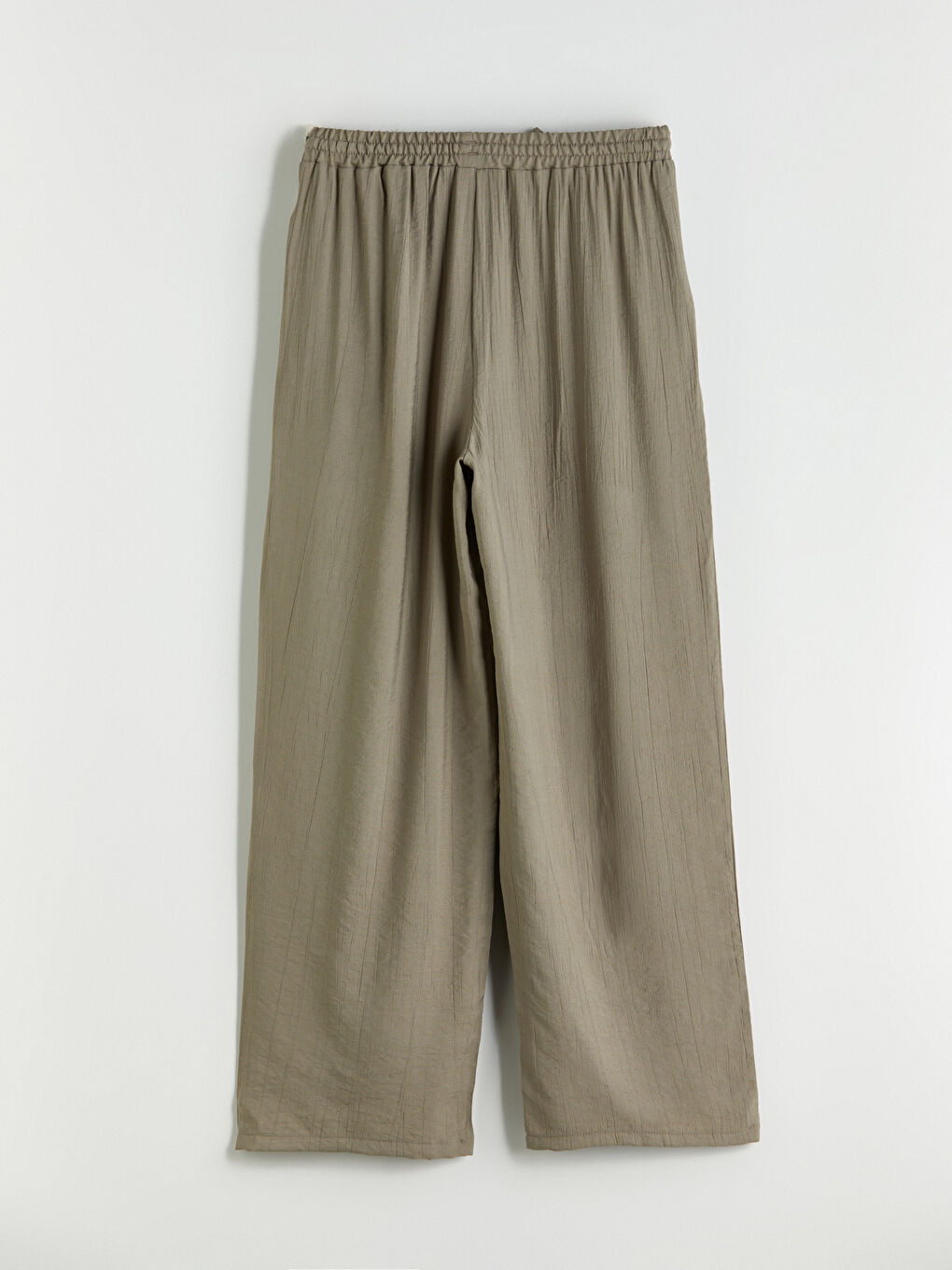 LCWAIKIKI Classic Elasticated Waist Textured Wide Leg Women's Trousers -S5KQ96Z8-ELJ