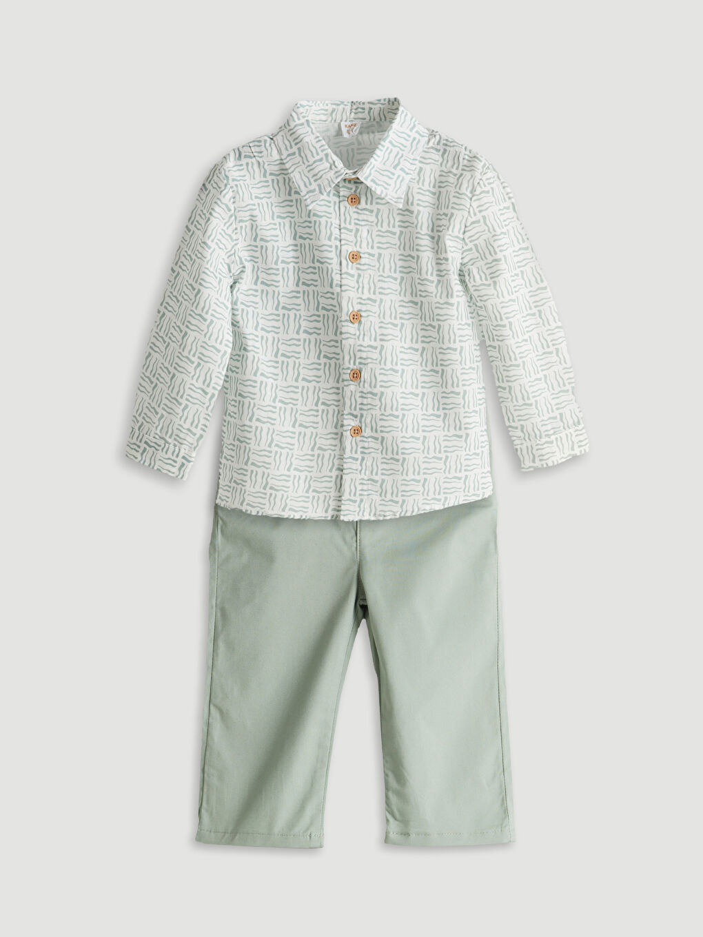 Yeşil Beli Lastikli Erkek Bebek Pantolon