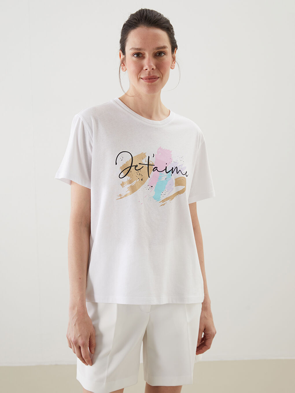 Crew Neck Printed Women's T-shirt -S5KR10Z8-J5E
